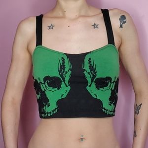 SOLD Punk Goth Scene Hot Topic Skull Crop Top